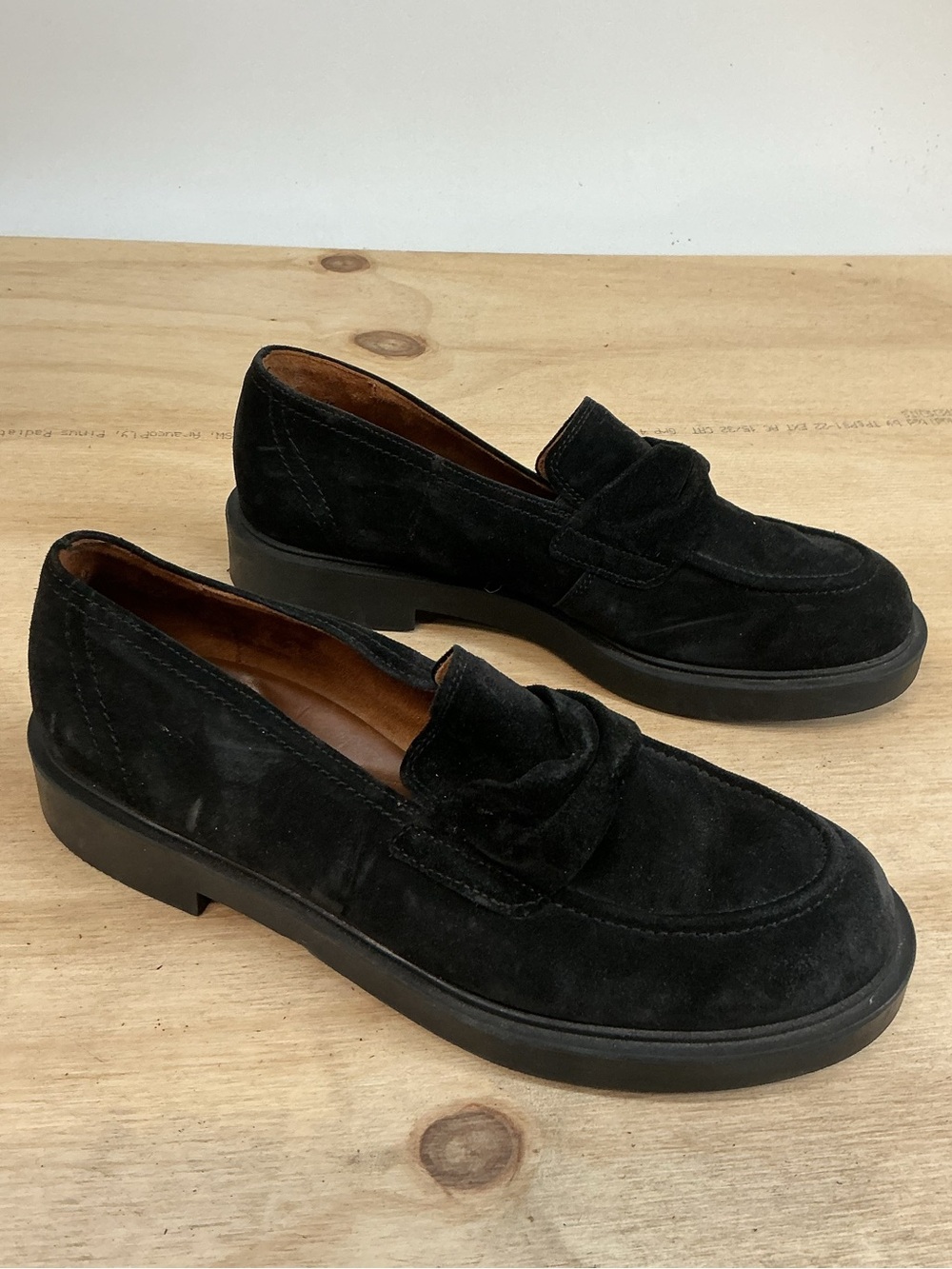 Paul Green Black Suede Slip-On Loafers Size 5
